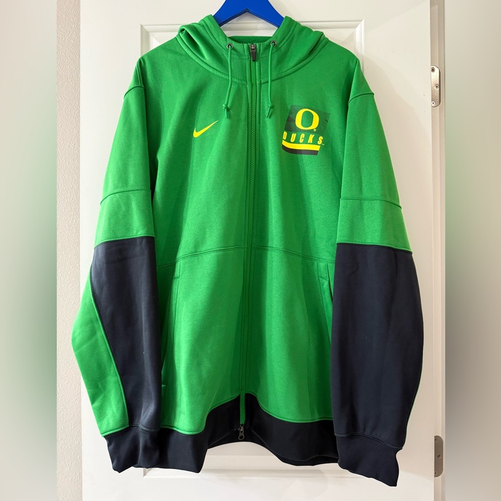 Nike On-Field Green and Black Oregon Duck Zip-Up Jacket
